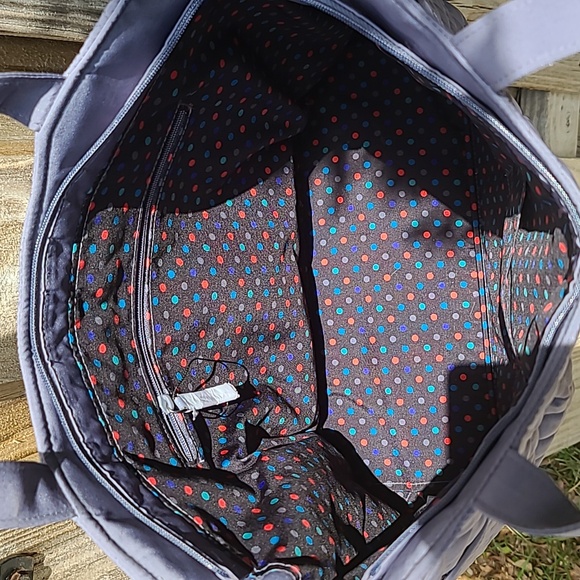Vera Bradley Grey Quilted Tote Bag with Diamond Pattern Free Gift🤍🩶New Perfect - Picture 14 of 15